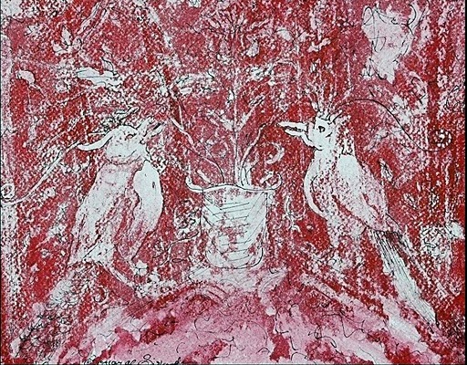 'Birds ll' ink on paper, 28 by 30 inches, 2011 (sold)